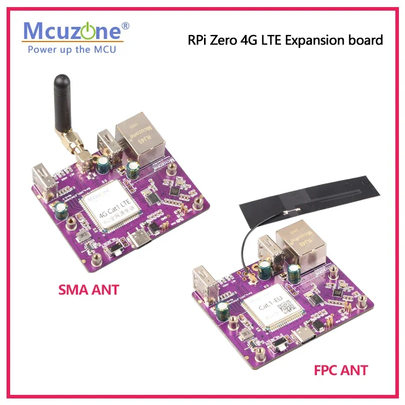 لوحة توسيع إيثرنت RPi0_CAT1/EU 4G LTE و100Mbps لـ Raspberry Pi Zero، Zero WH، Zero 2W، USB HUB، بدون سائق