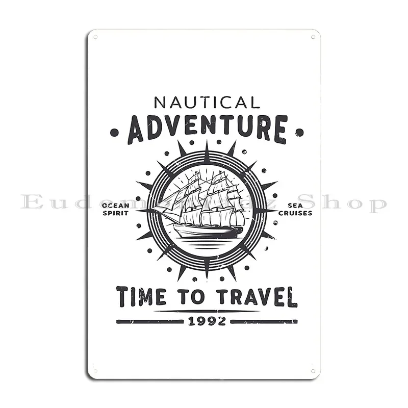 Time To Travel Nautical Adventure Theme Metal Sign Cinema Club Plaques Custom Bar Tin Sign Poster