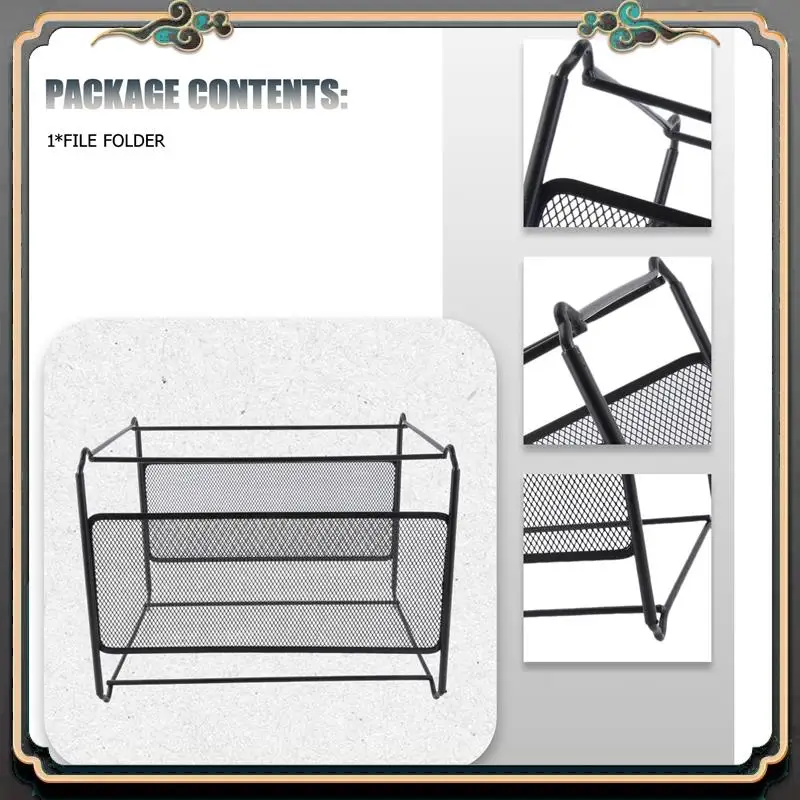 Reliable-A4 Mesh Metal File Organizer Box Hanging File Folder Box Desk Storage Holder Shelf Holder Storage For Office Home