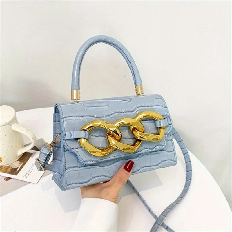 

Fashionable Retro Leather Women's Crossbody Bags, Korean Version Chain Casual Shoulder Bag, Suitable for Commuting and Banquets