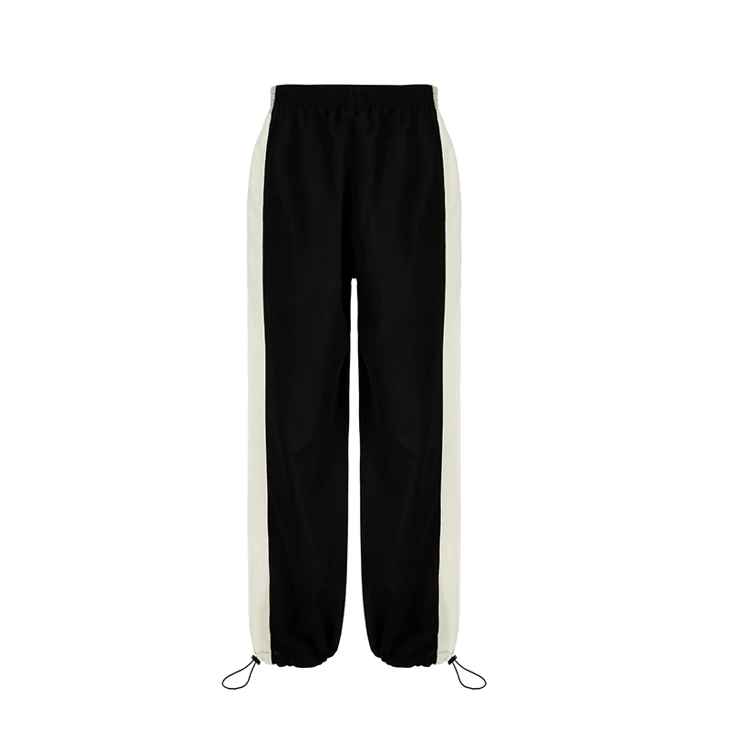 BIIKPIIK Casual Loose Contrast Color Women Jogger Pants Fashion Elastic Waisted Side Stripe Trousers Sporty All-match Sweatpants