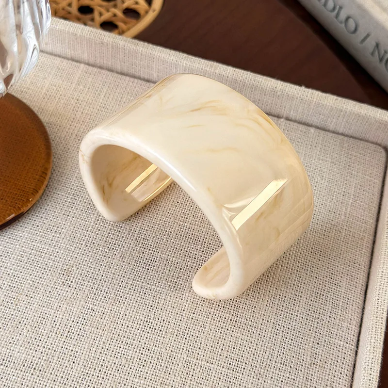 Bangle Irregular Wide Band Acrylic Acetate Multicolor Retro Vintage Women Party Classic Gift Jewelry Collection Premium Quality
