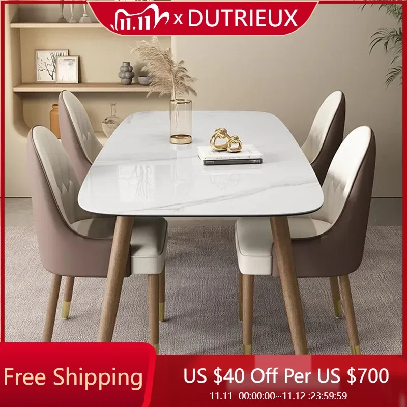 

Living Luxury Dining Table Modern Waterproof Design Minimalist Dining Table Nordic Wooden Mesas De Comedor Kitchen Furniture