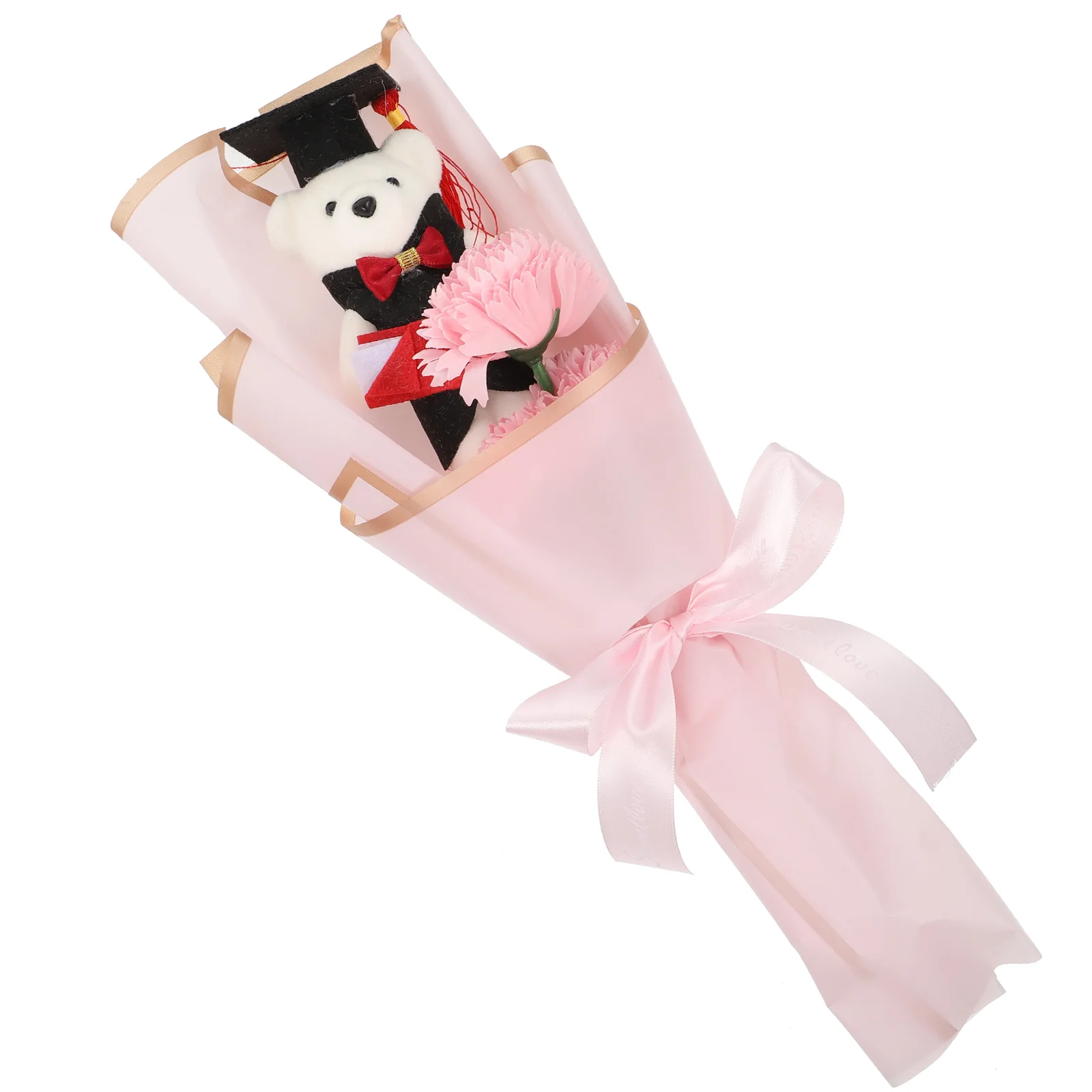 Dr Bear Bouquet Graduation Tiny Soap Flower Plush Party Supplies The Gift Ornament Cabbage