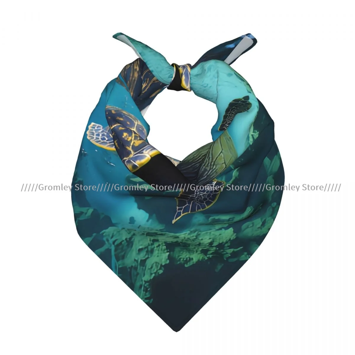 

Square Scarf Women Sea Turtle Chelonia Mydas Underwater Bandana Headscarf