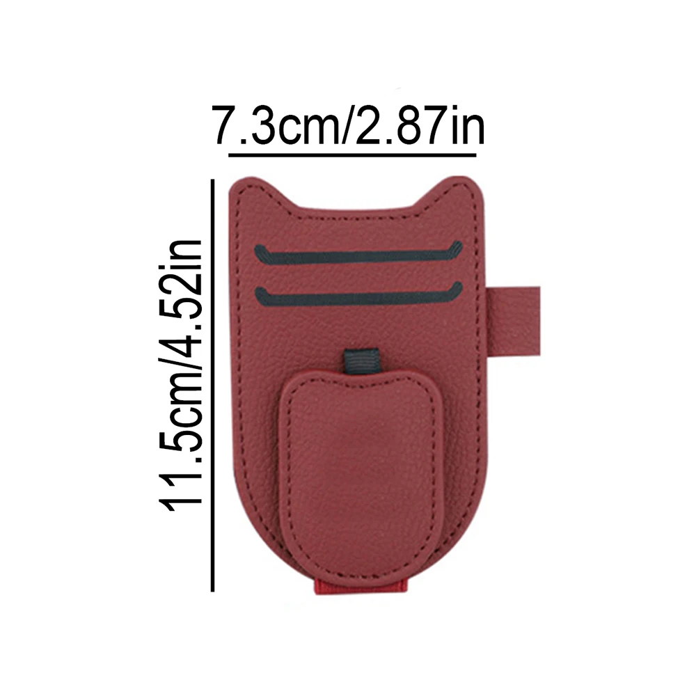 Custom Text Eyeglass Clip For Car Personalized Name Card Invoice Folder PU Leather Card Storage Customized Text Sunglasses Clip view 3