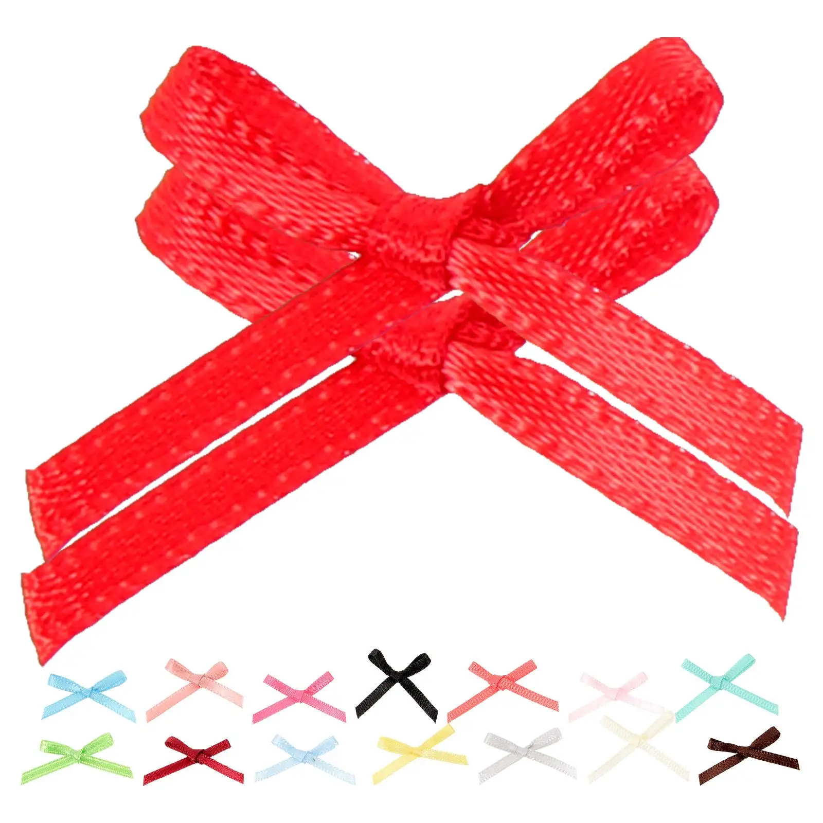 

500 Pcs Mini Bow Gift Wrapping Bows for Crafts Tiny Christmas Ribbons Bowknot DIY Ornaments Small Clothing