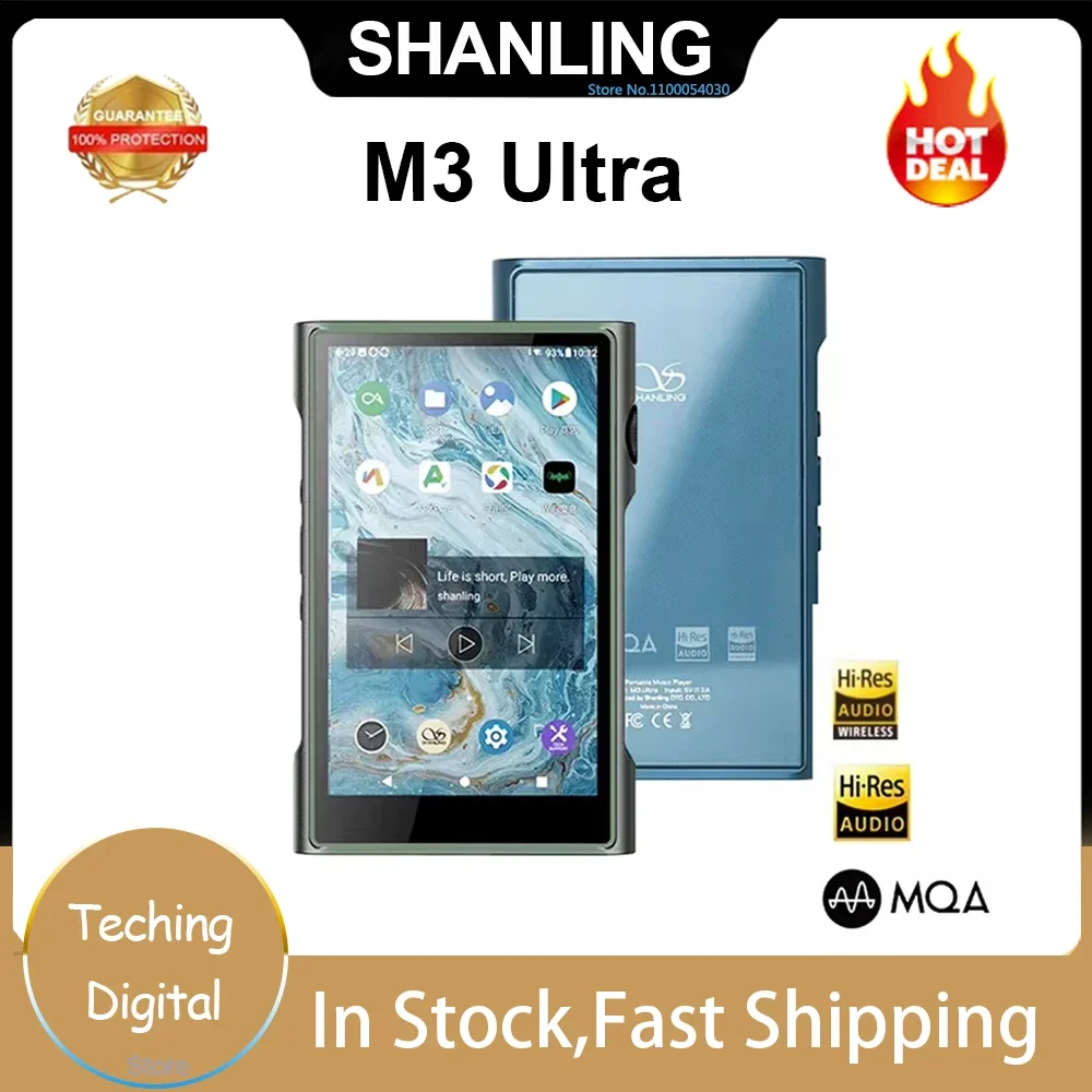 SHANLING M3 Ultra HiFi Music Player MP3 Player Android10 MQA Hi-Res Audio DAC AMP Dual ES9219C chips Bluetooth5.0 DSD256 M3U