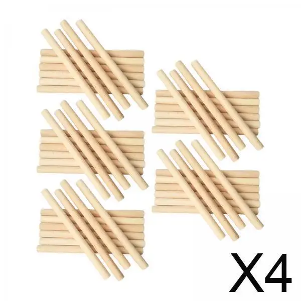 

4x 50 Pieces Doweling Rods Unfinished Hardwood Sticks Wood Crafts Sticks for Building Craft Arts Projects Macrame