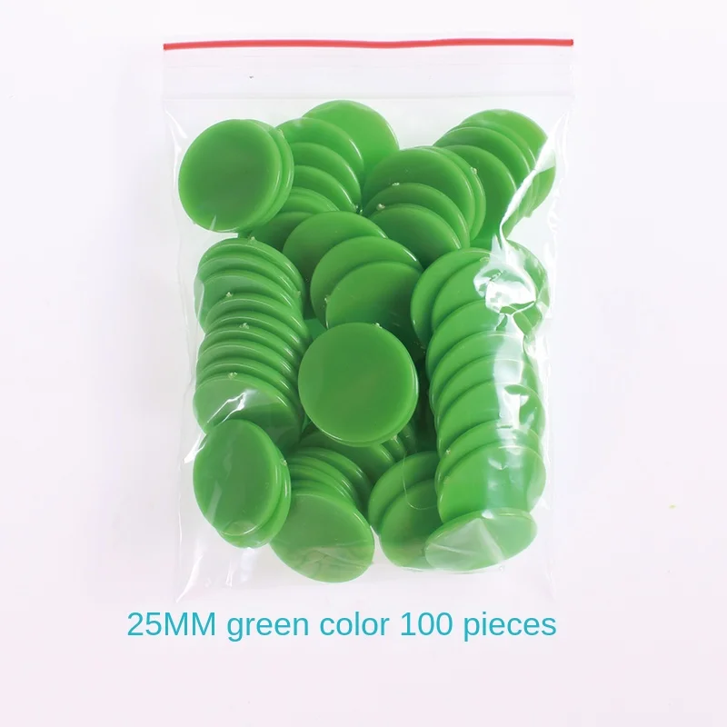 100Pcs/set Plastic Chip Coin Teaching Aids Color Blank Small Round Piece Student Kindergarten Reward Coin Point Coin 25mm