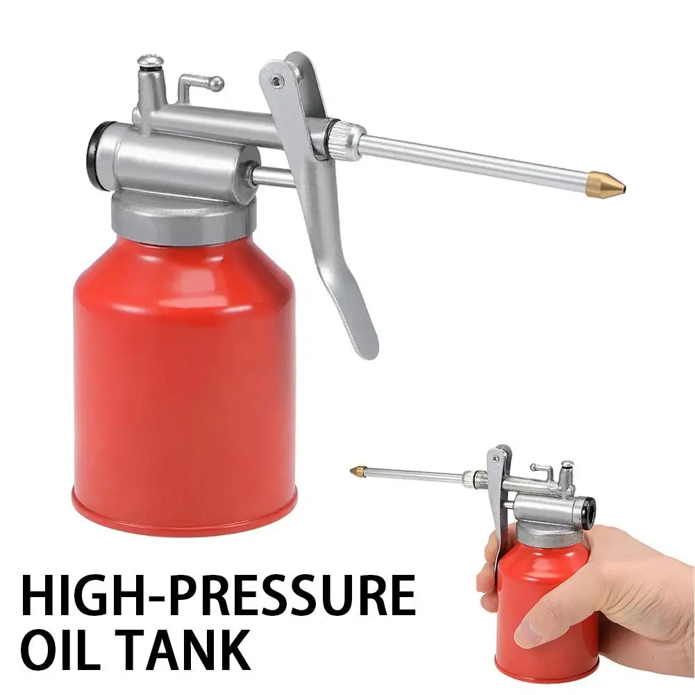 250ml Oil Can Spout Thumb Pump Workshop Oiler Oil Can Yellow Guns Oil Pump Red Pressure Grease Can Oiler High N5H4