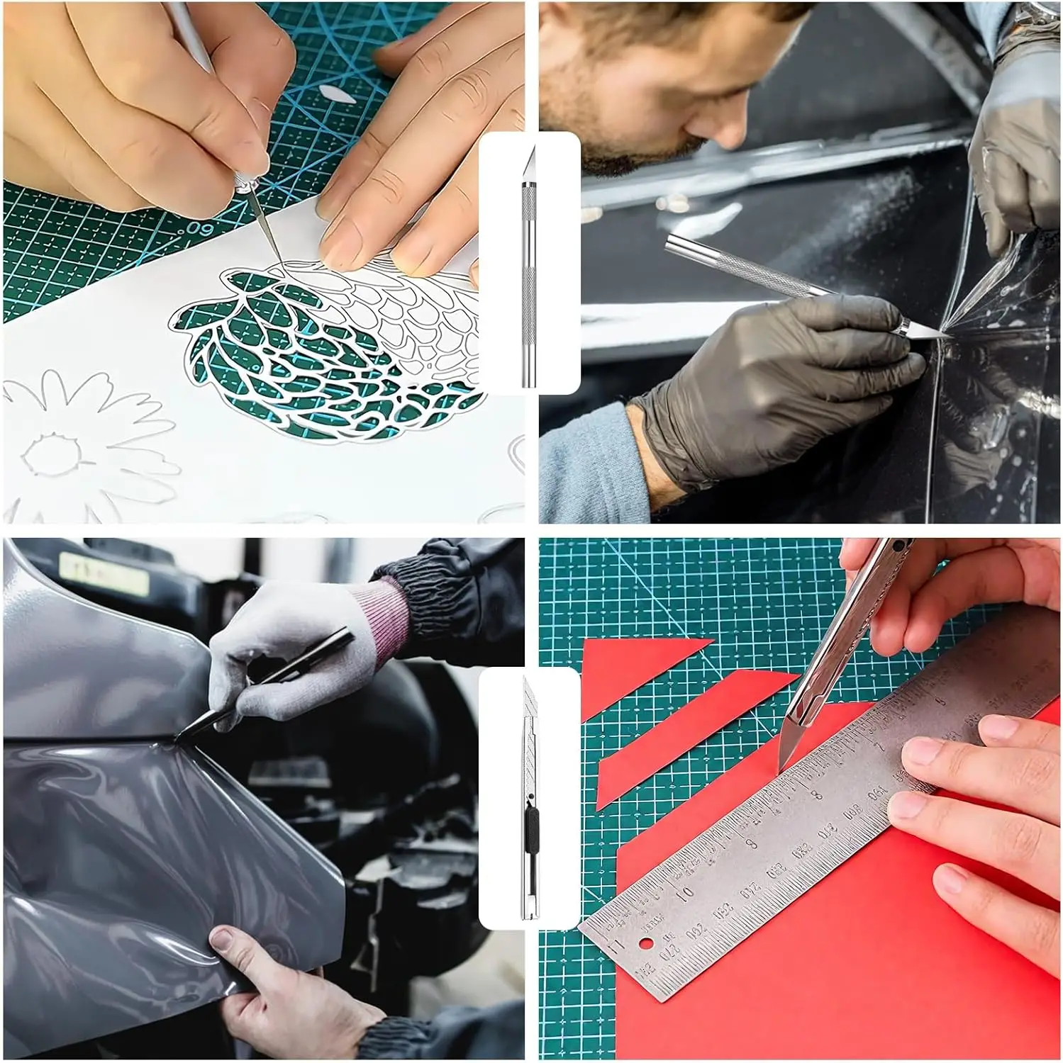 1 Set Car Body Film Sticking Tool Set, Replacing Felt Pads, Including Car Body Film Sticking Scraper Set, Wallpaper Scraper