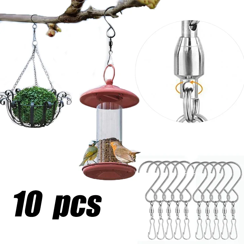 1/3/5/10Pcs Swivel Hooks Clips Stainless Steel Hooks Smooth Spinning for Hanging Wind Spinners Wind Chimes Party Tools  S Hook