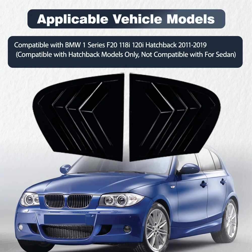 

Пара автомобильных заднего окна, боковая жалюзи, крышка, вентиляционное отверстие, жалюзи, накладка, спойлер для BMW 1 серии E87 2005 2006 2007 2008-2011