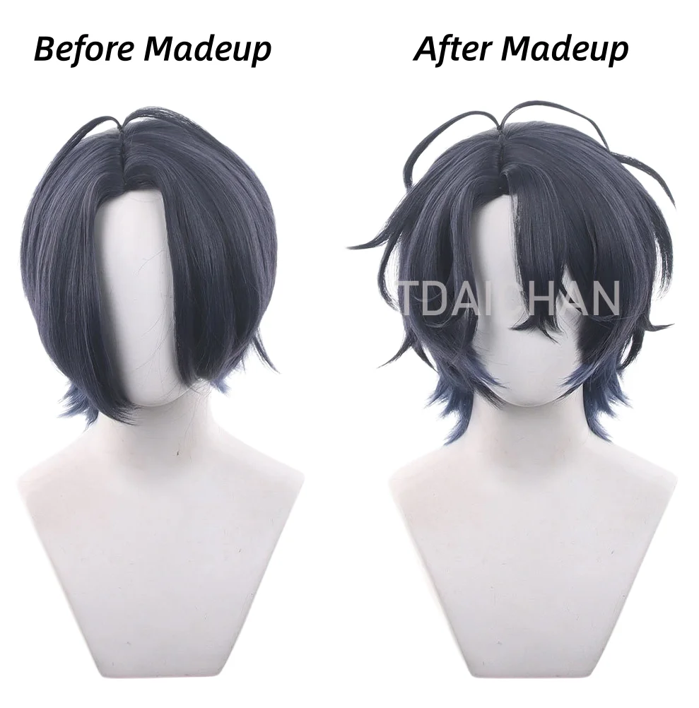 Ensemble Stars Cosplay Wig Kojika Juis Green Madoka Nozomi Wine Hair Kuon Mashu Tsuzura Chitose Halloween Party Costume  Prop view 5