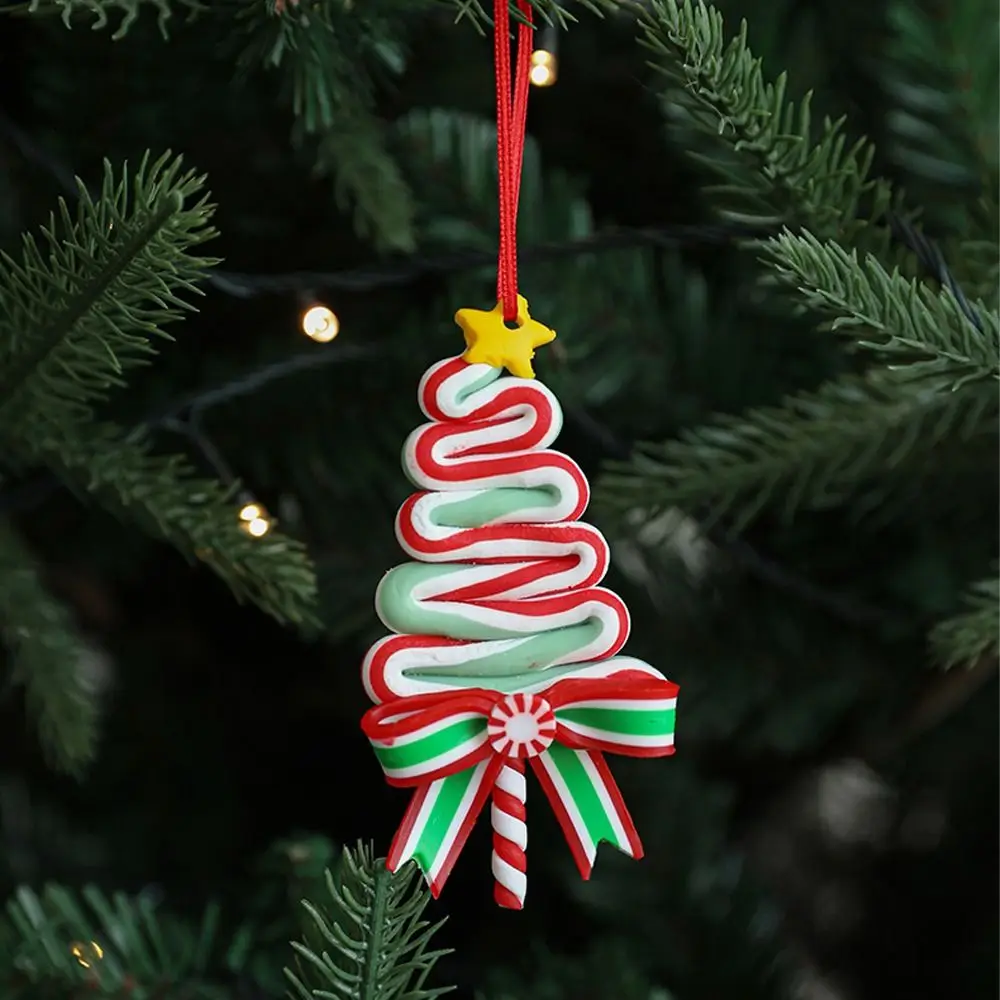 การ์ตูนคริสต์มาส Candy Cane เครื่องประดับเทศกาล Handmade Lollipop Xmas Decor ประณีตจี้ต้นคริสต์มาสปีใหม่ของขวัญ