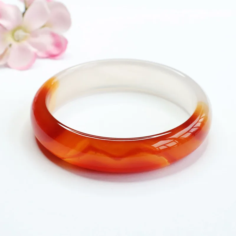 Natural Red Agate Lychee Jelly Bracelet Chalcedony Gradient Jewelry Dropshipping S2042013