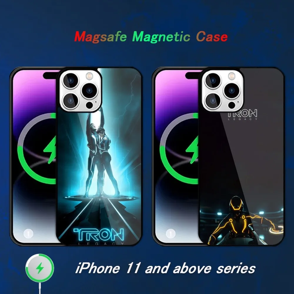 Miniso Tron Legacy Phone Case For iPhone 15 14 13 11 12 Pro Max Plus Magsafe Magnetic Phone Cover