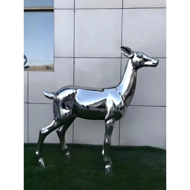 Majtic Elk Stainls Steel Sculpture Fort Animal Statue Garden Landscape Large Metal Art Nature Lovers Gi