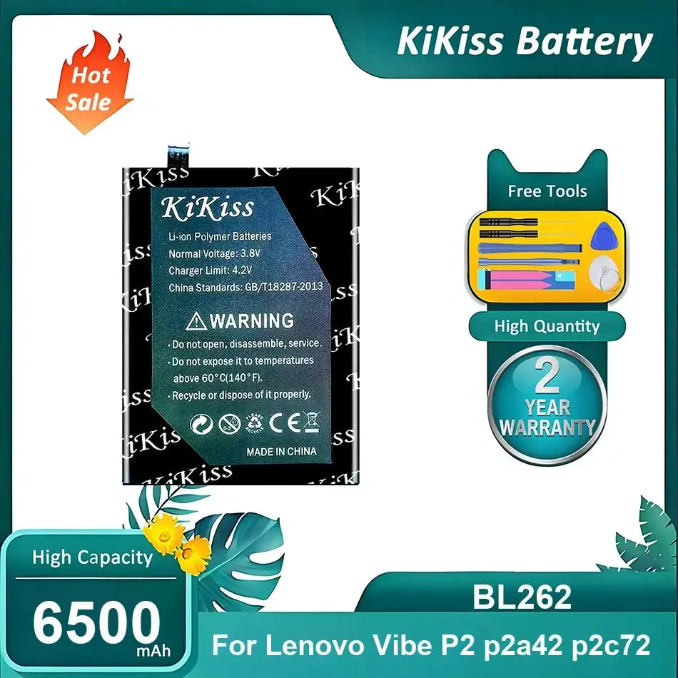 

Powerful Mobile Phone Battery For Lenovo Vibe P2 p2a42 p2c72,BL262,6500mAh