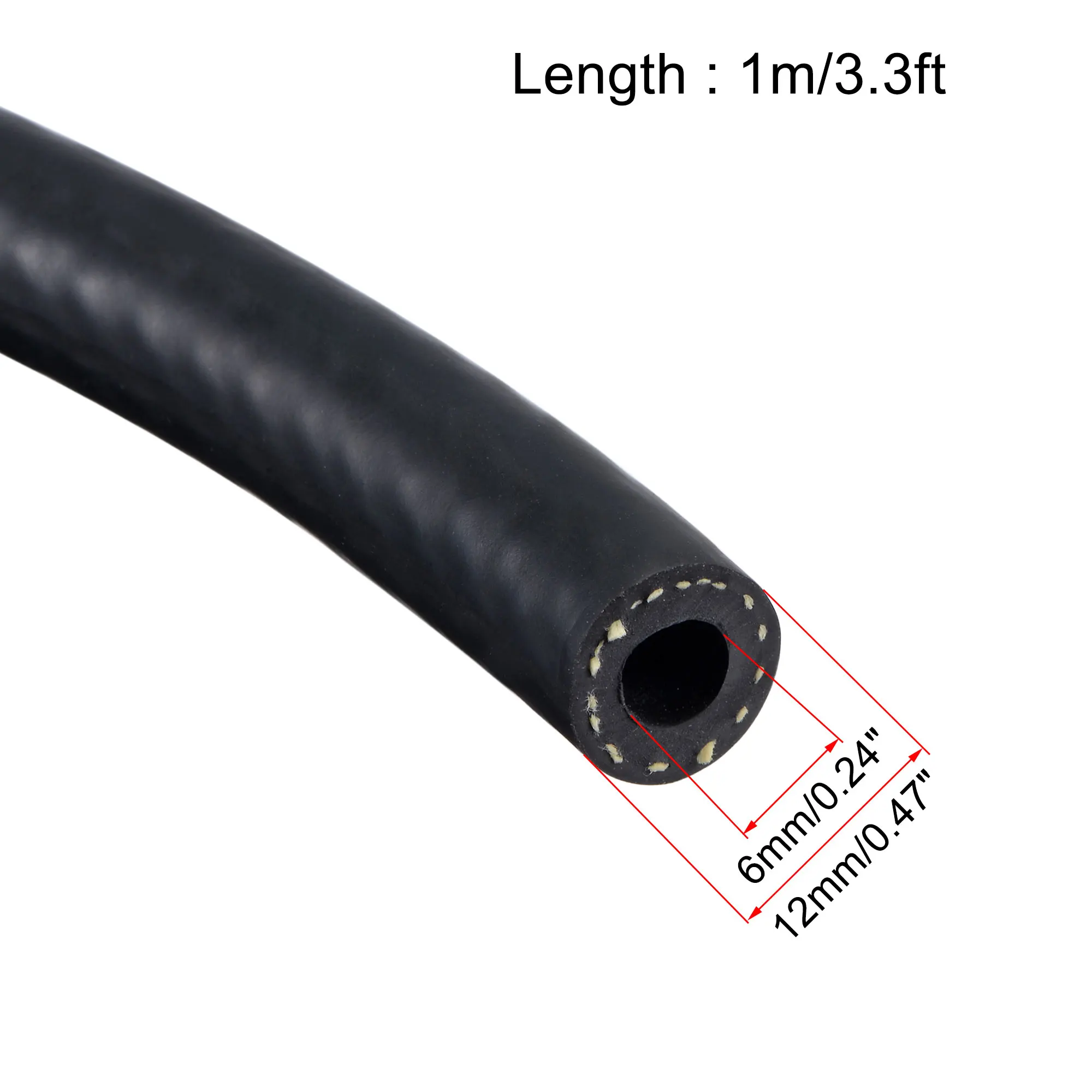 Tubo flessibile della linea del Gas combustibile da 1 metro tubo della benzina Diesel tubo dell'olio ID 6/8/10/12mm tubo morbido tubo nero per motori di piccole dimensioni soffiatore per motosega