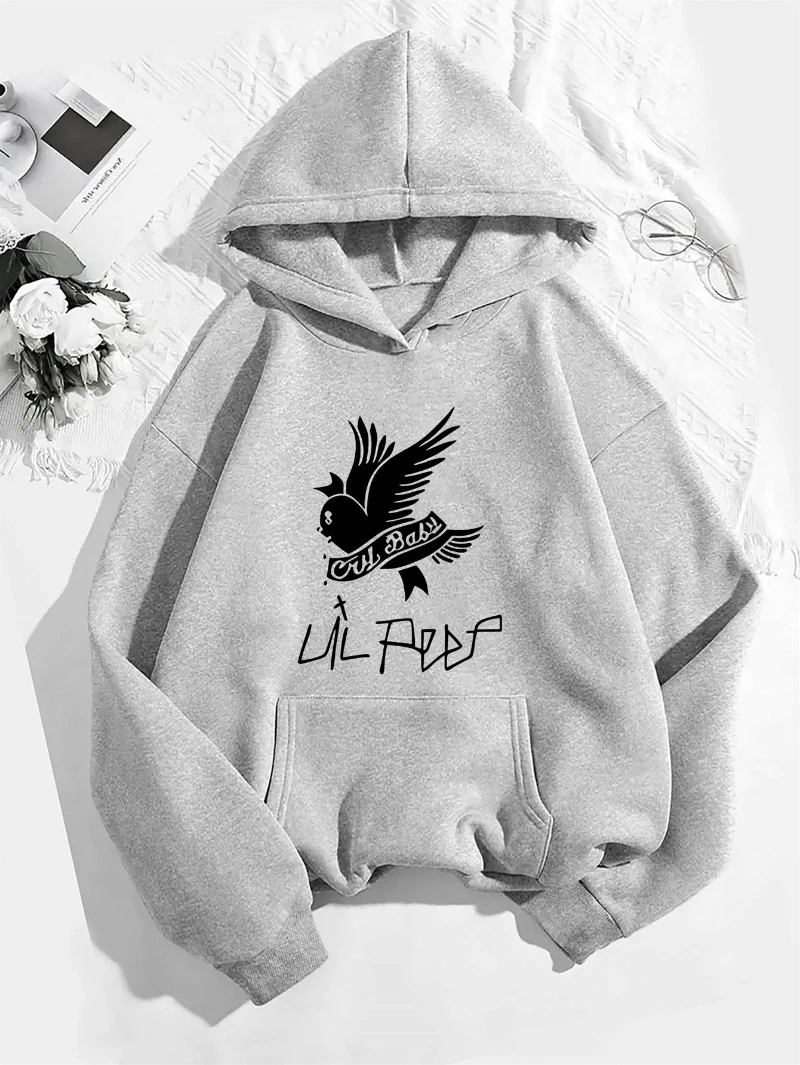 

2025 Autumn and Winter Hoodie Light Grey Sweatshirt Hood Kangaroo Pocket High-end Luxury Is for Both Men and Women Top Y2k