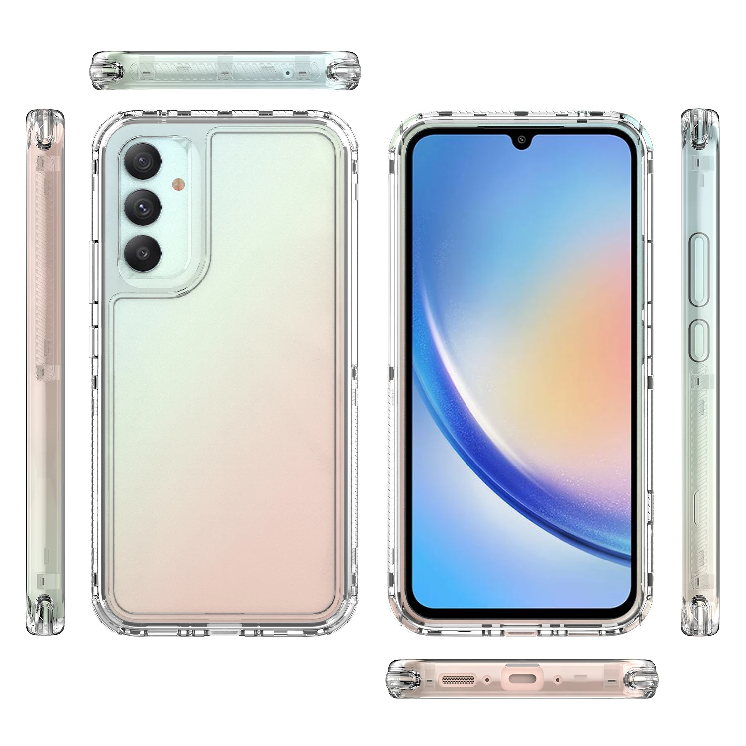 Case For Samsung Galaxy A12 A13 A23 A04S A04E A14 A24 A34 A54 A05 A05S A15 A25 A35 A55 5G Plastic Frame TPU Acrylic Phone Cover