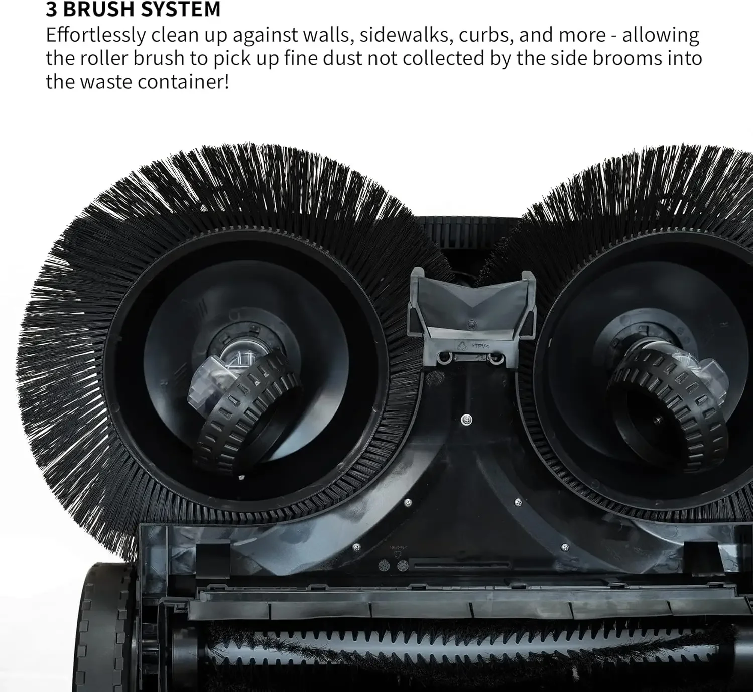 Push Sweeper with Triple Power Brooms Electric Drive and Dust Suppression (30" Sweeper)