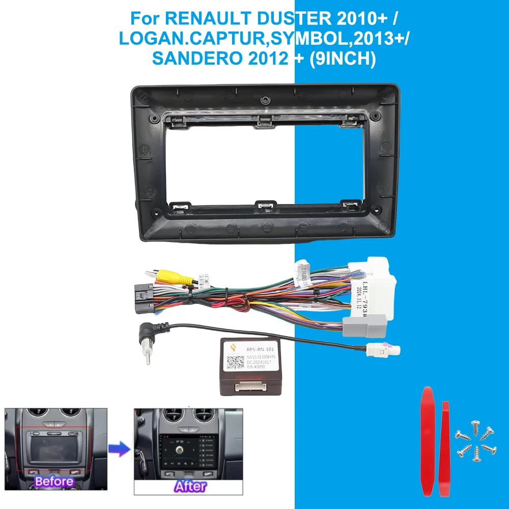 (9 pulgadas) marco de Radio multimedia estéreo para coche para RENAULT DUSTER 2010+ /LOGAN.CAPTUR,SYMBOL,2013+/SANDERO 2012+ (9 pulgadas)
