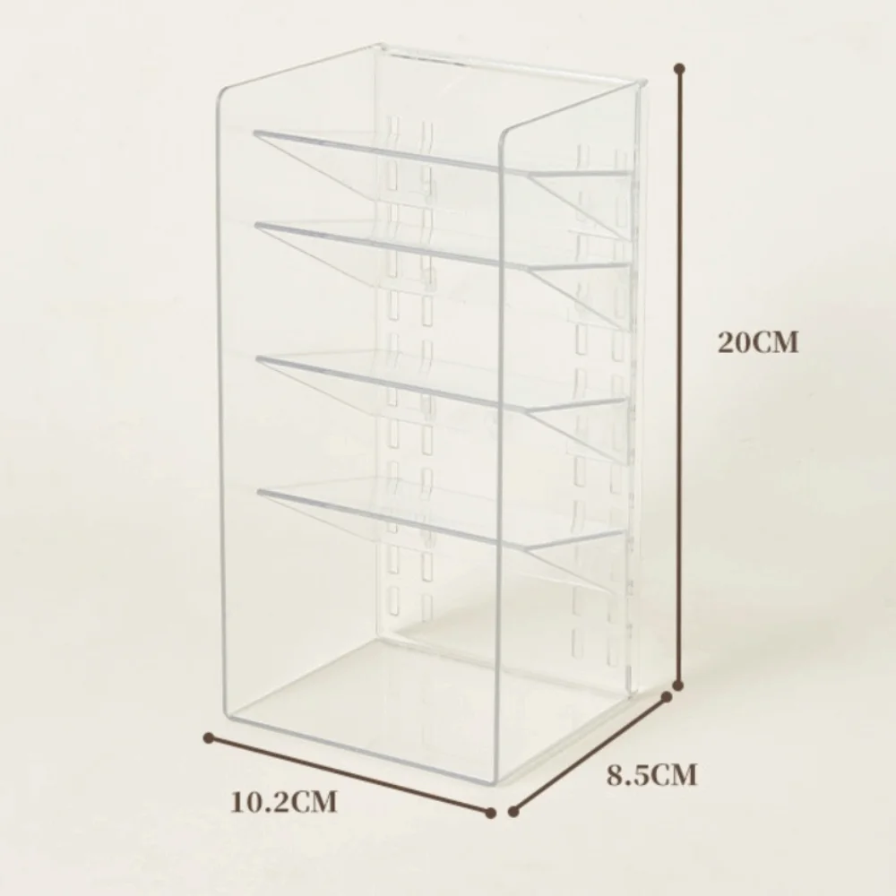 Slim Design Bathroom Organizer Vertical Storage Built-In Shelves Cosmetics Storage Box Clear Lipstick Storage Box for Desktop