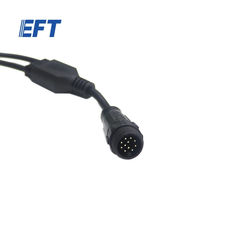 10.05.09.0025.A EFT Water Pump Extension Wire 200mm/Two-To-One Interface/1pcs M16 Male Connector/2pcs M12 Male Connector/EPS200