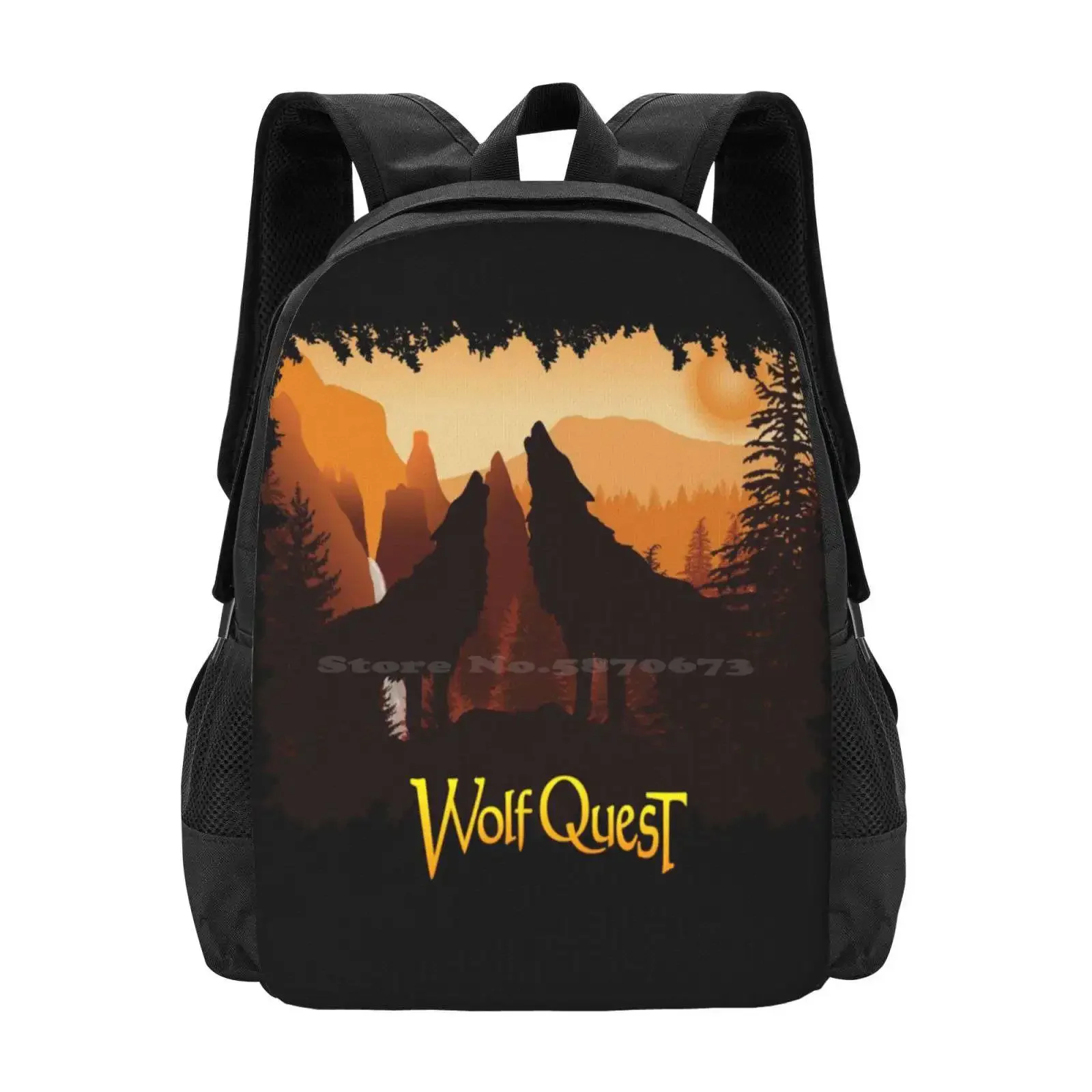 

Tower Fall Howl-Wolfquest Dream Backpacks For School Teenagers Girls Travel Bags Wolves Howl Tower Fall Wolfquest Dream Nature