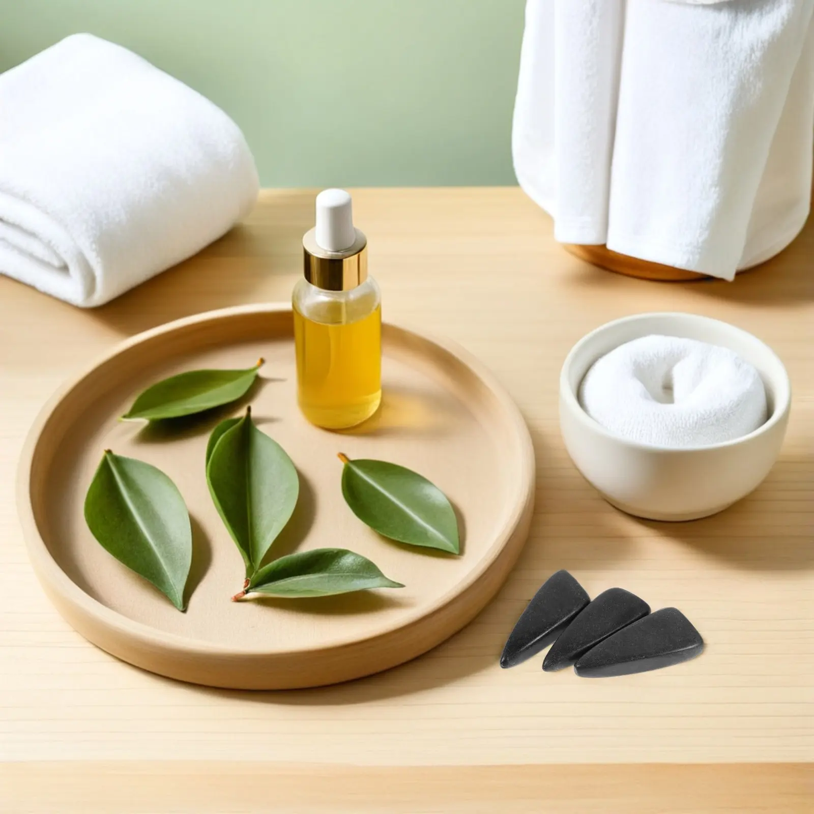 

6Pcs Basalt Stones for Massage Heat Retaining Natural Stone Tools for Deep Tissue Therapy Full Body Relaxation At Home Or Spa