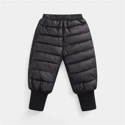 Winter Kids Down Pants Autumn Children Clothing Boys Girls Thick Warm Trousers Baby Windproof Ski Snow Long Pants 1-5 Years