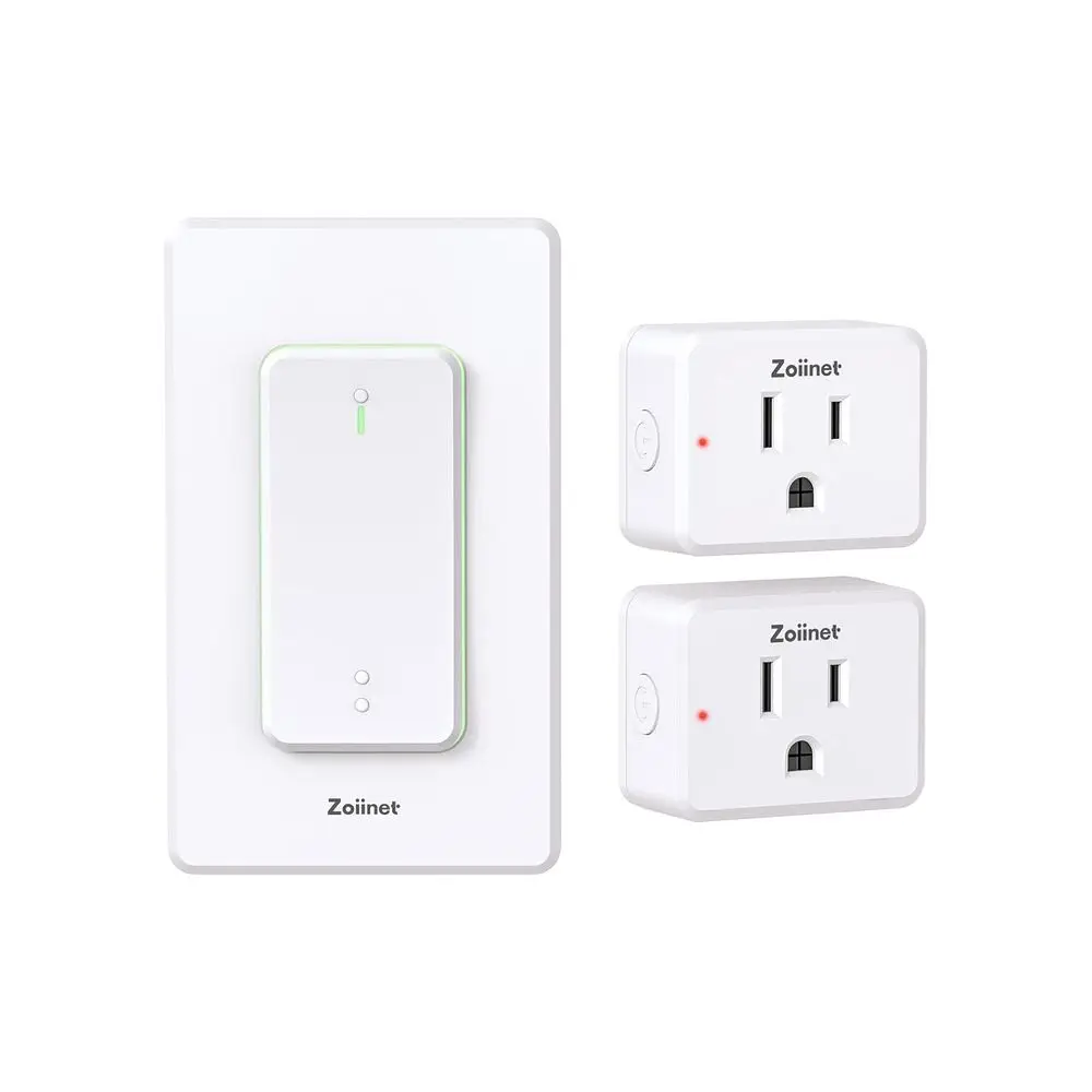 

2-Gang Remote Control Outlet Plug Switches, Upgrade Dual Switch Design, Removable Double WirelLight Switches, No Wiring No Wii,