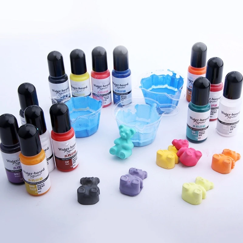 12 Colors Diy Water-based Color Essence Gypsum Cement Water-soluble Resin Handmade Color Paste Pigment for Cement