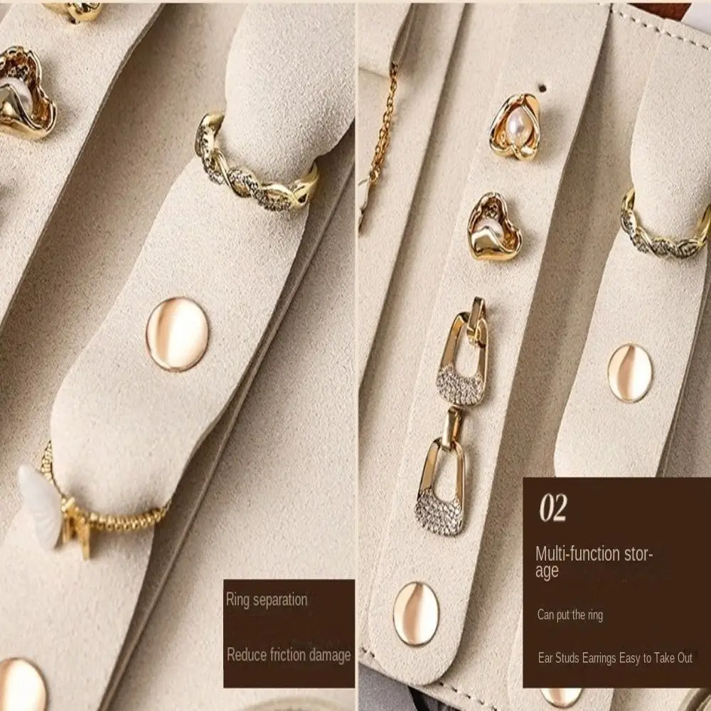 Protection Roll Up Jewelry Storage Bag Portable Handheld Earrings Display Pouch Foldable Packaging Organizer Jewelry Case Ring