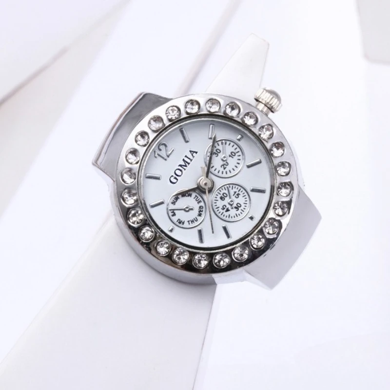 Dreiäugige Kristalle Ringe Uhr Damen Elegante Persönlichkeit High-end-Sinn Mode Ring Charme Schmuck Weihnachtsgeschenk – Detail 1