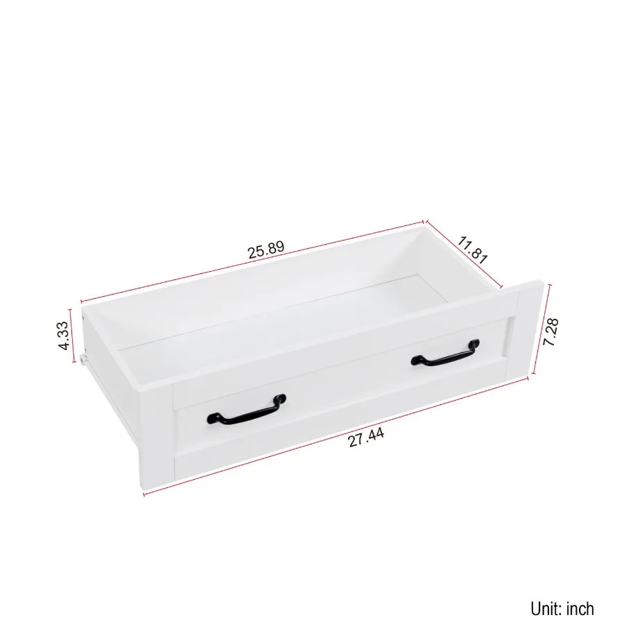 Modern white side cabinet with 6 drawers Wood Chest of Drawers with Metal Handle Storage Organizer for Living Room Bedroom or H