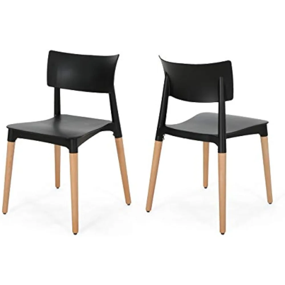 

Black and Natural Dining Chair Modern Dining Chair With Beech Legs (set of 2) Chaise Salle a Manger Chairs for Kitchen Room Home