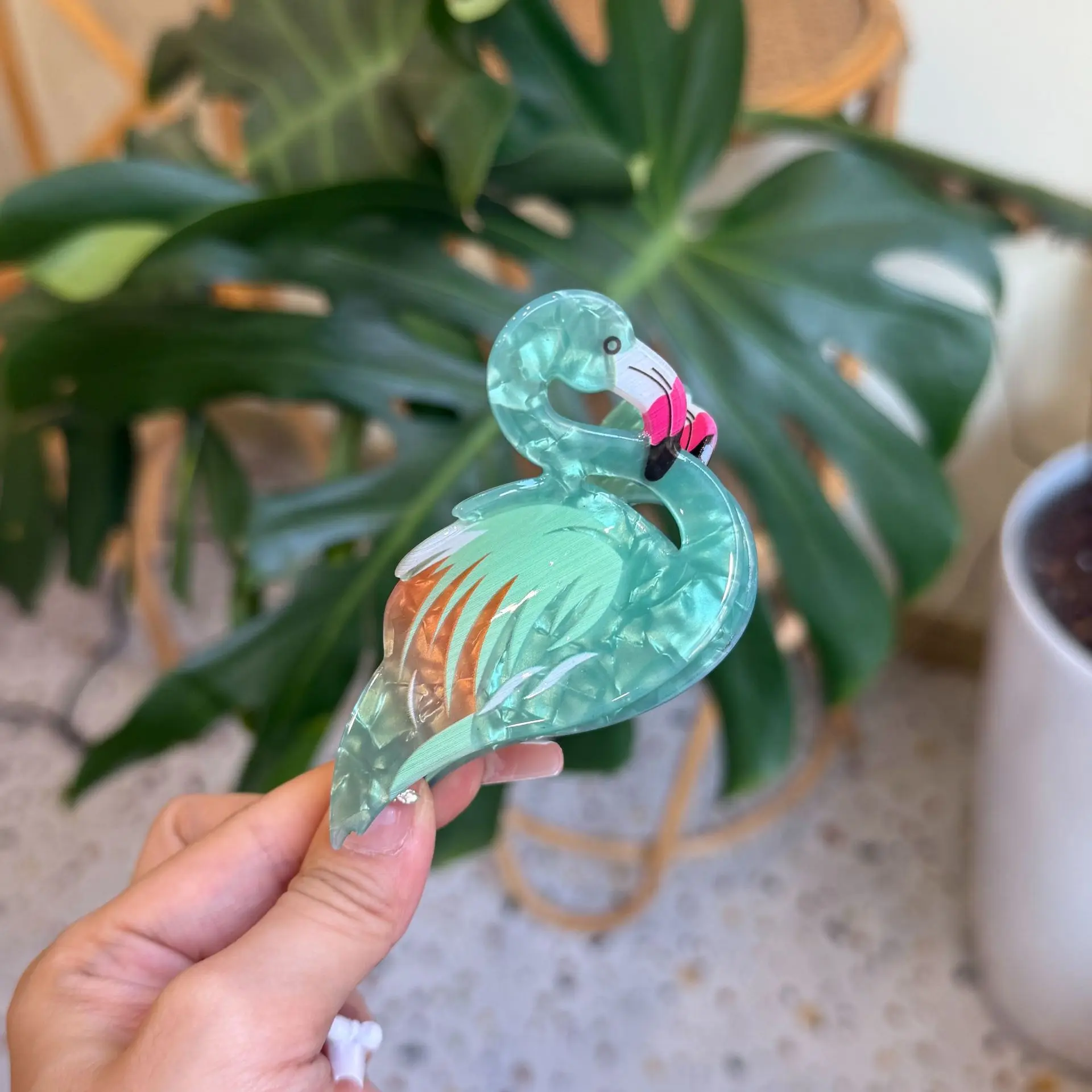 New Fashion Acrylic Animal Flamingo Cute Hair Clips Claw For Women Female Hair Accessories