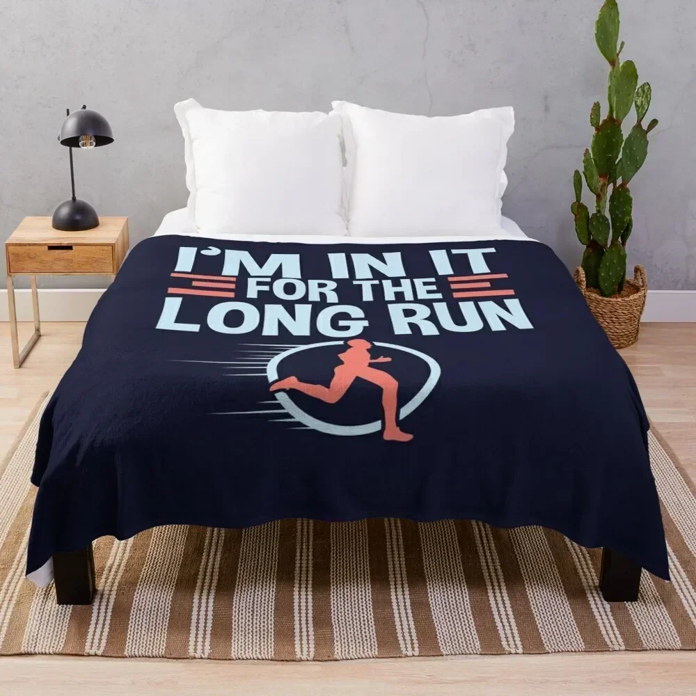 

Runner Quotes Gifts - I'm In It For The Long Run Throw Blanket Men's Soft Warm Throw Blanket for Couch