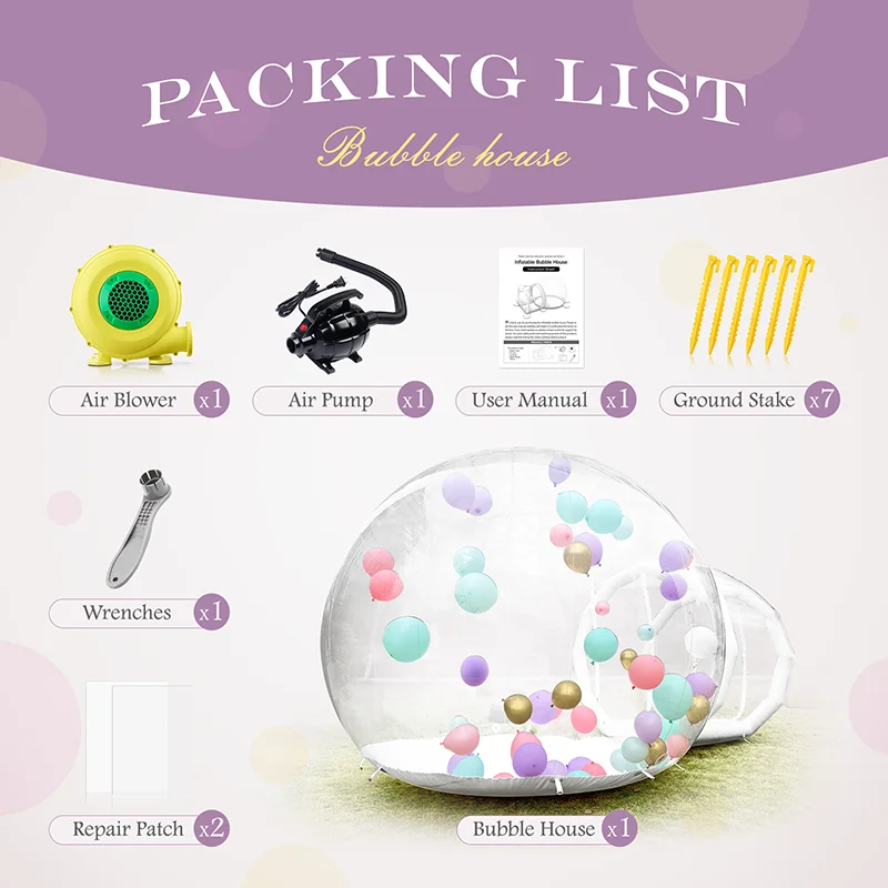 Casa de burbujas inflable gigante de PVC de 3m para niños, eventos de fiesta de cumpleaños, decoración navideña, parque de atracciones, guardería, actividades para niños