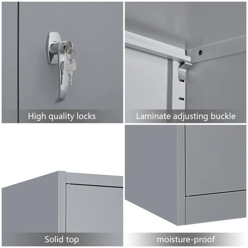 مخصص. خزانة تخزين معدنية مع 2 و 4 أرفف خزانة تخزين فولاذية قابلة للقفل مستودع جراج المكتب