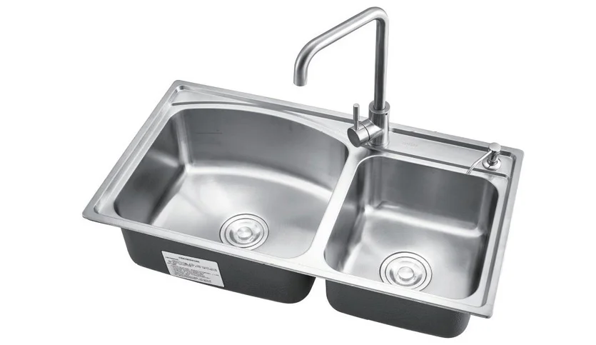 30 inch 18 gauge 304 stainless steel satin polished double bowl kitchen sink