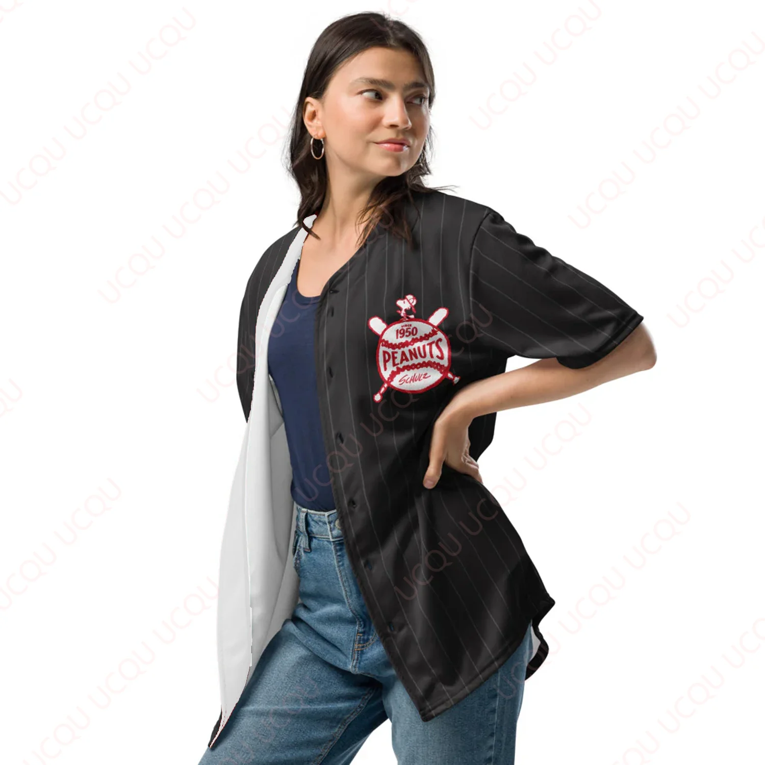 

Бейсбольный трикотаж с арахисом Вудстоком, подарок для фанатов, детей и взрослых, модная бейсбольная форма с героями мультфильмов, спортивные топы на открытом воздухе