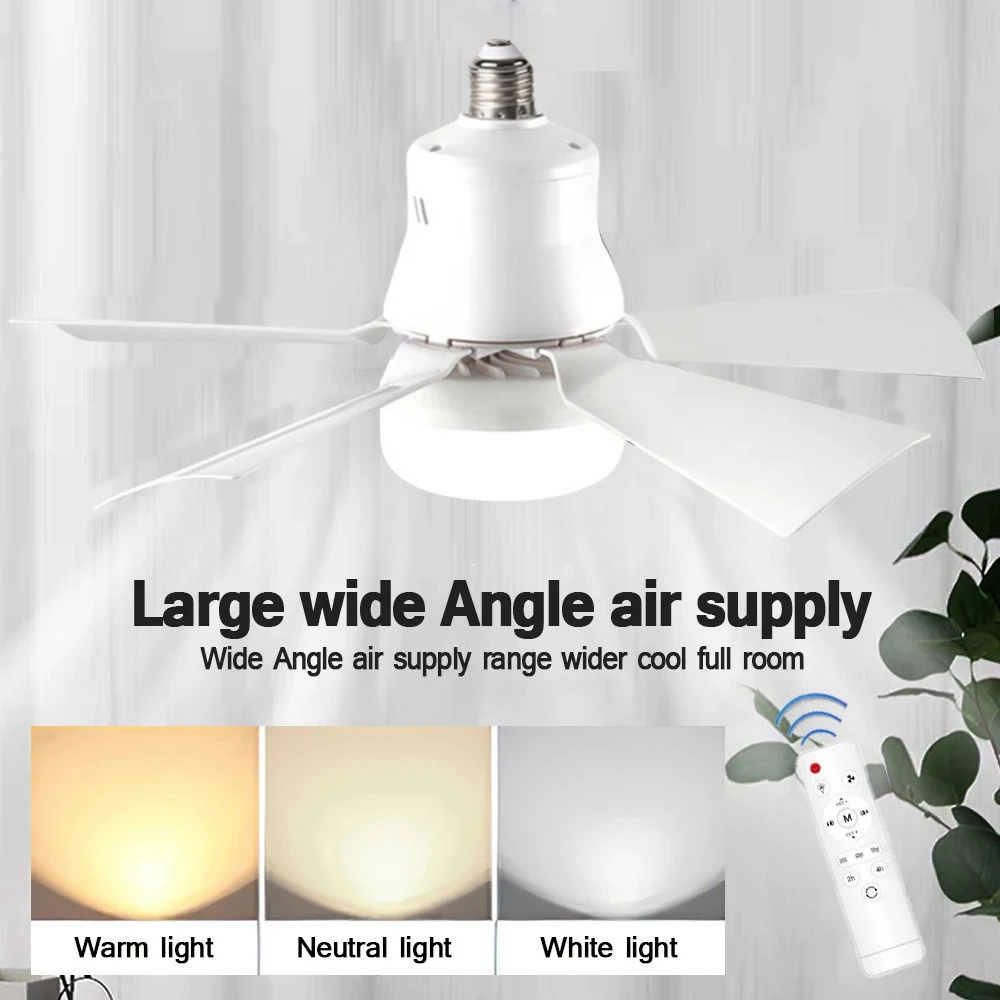 LED Ceiling Fan With Light Remote Control Dimmable 40W E27 Base Modern Smart Wireless Fans Lighting For Bedroom and Living Room