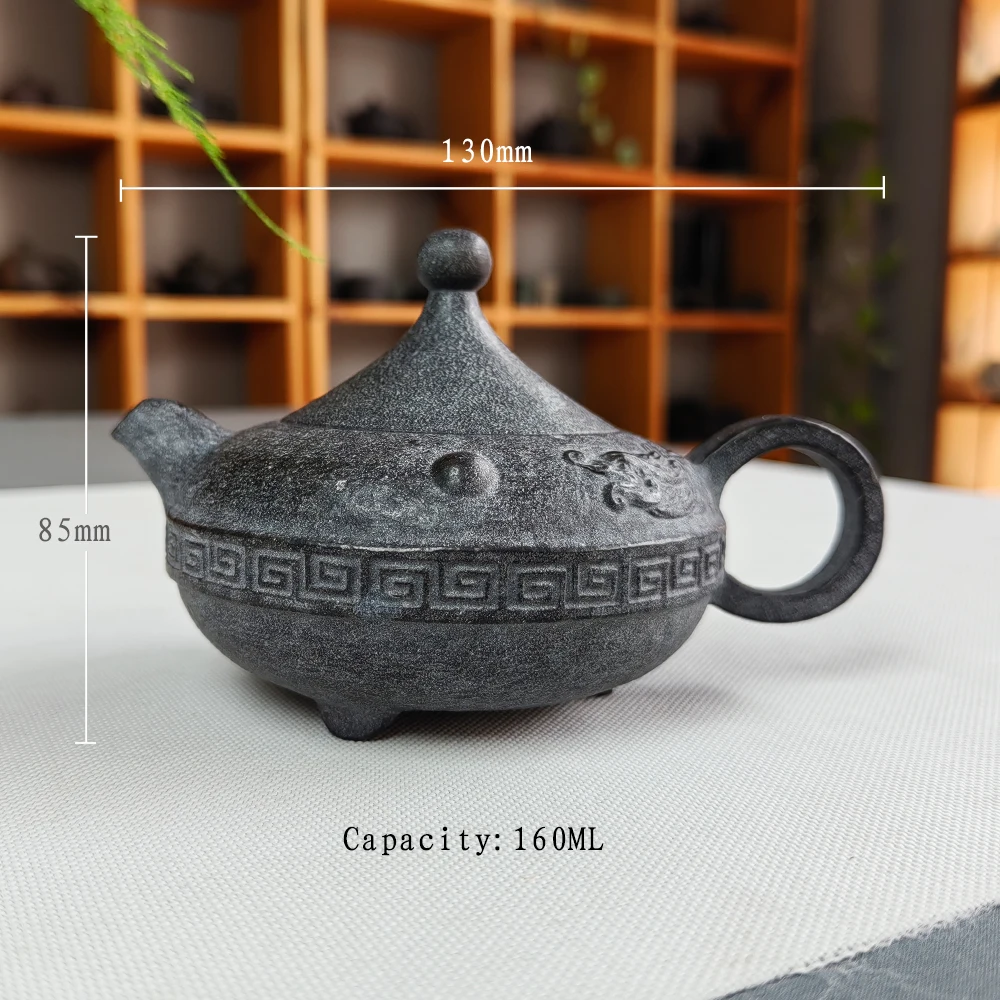 160ML Chinese Kung Fu  Stone Tea Pot  Handmade  Teapots   Home Office Travel Tea Set Exquisite Gifts Craft Collection Pot