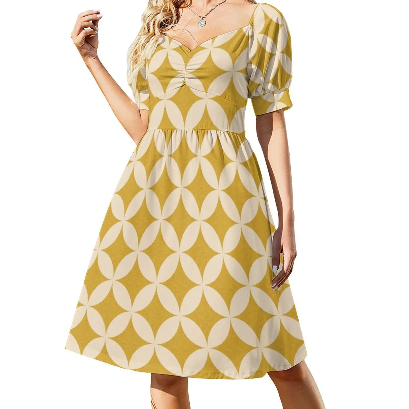

Mod Diamond Yellow Short-Sleeved Dress Elegant gowns Female clothing prom dress 2025