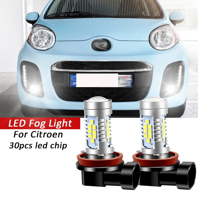 2pcs H8 H11 Canbus Error Free LED Fog Light Lamp For Citroen Berlingo C1 C3 Aircross C5 C5 Aircross C6 C4 Coupe C4 Aircross